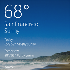 Windows 8.1 weather app