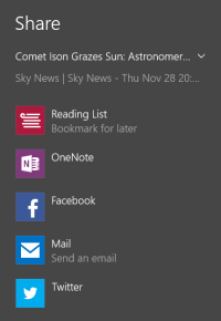 Sharing to OneNote